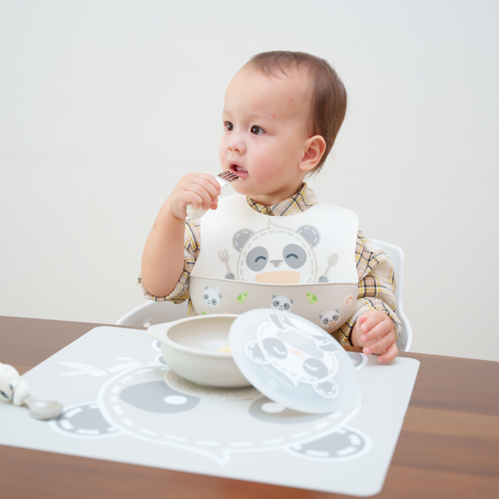 Marcus & Marcus Wide Coverage Silicone Baby Bib - Pebble - Image 2